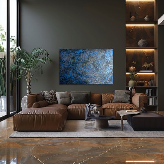 Blue waves 80x120x2 cm