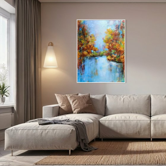 "Lake Serenity in Fall Hues"