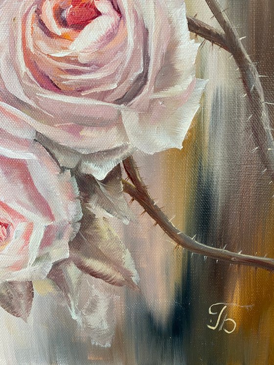 Roses in pastel colors.
