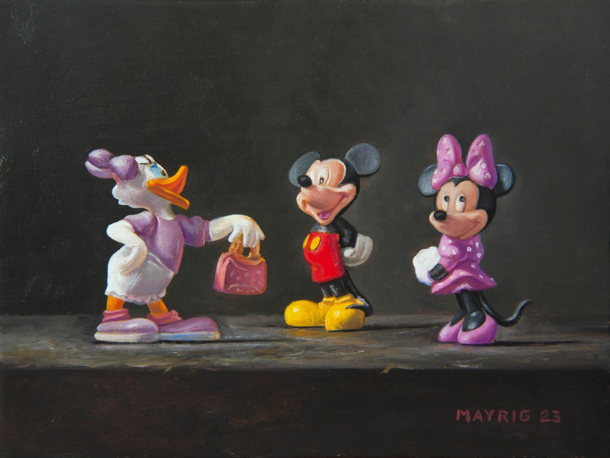 Photorealistic Still Life Oil Painting By Mayrig Simonjan, 9 X 7", A Surprise Visit, Original Artwork