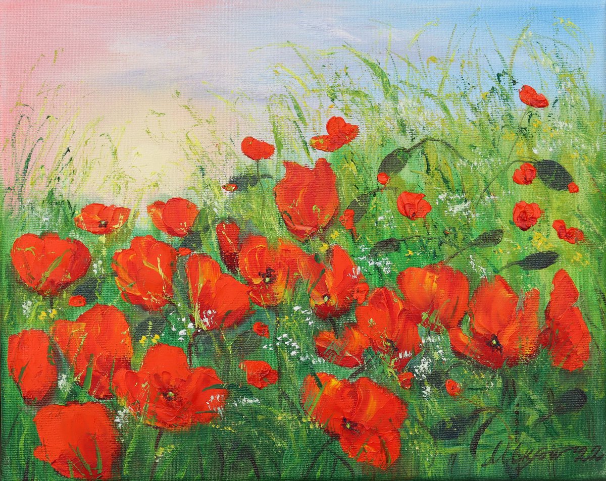 Poppy field in summer 3 by Ludmilla Ukrow