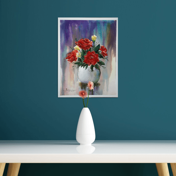Red Roses, Watercolor, 40 x 30 cm
