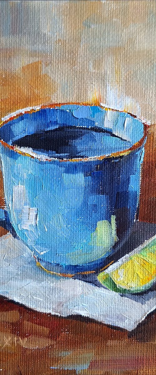 Mini Oil Painting Still Life With A Cup by Natalia Langenberg