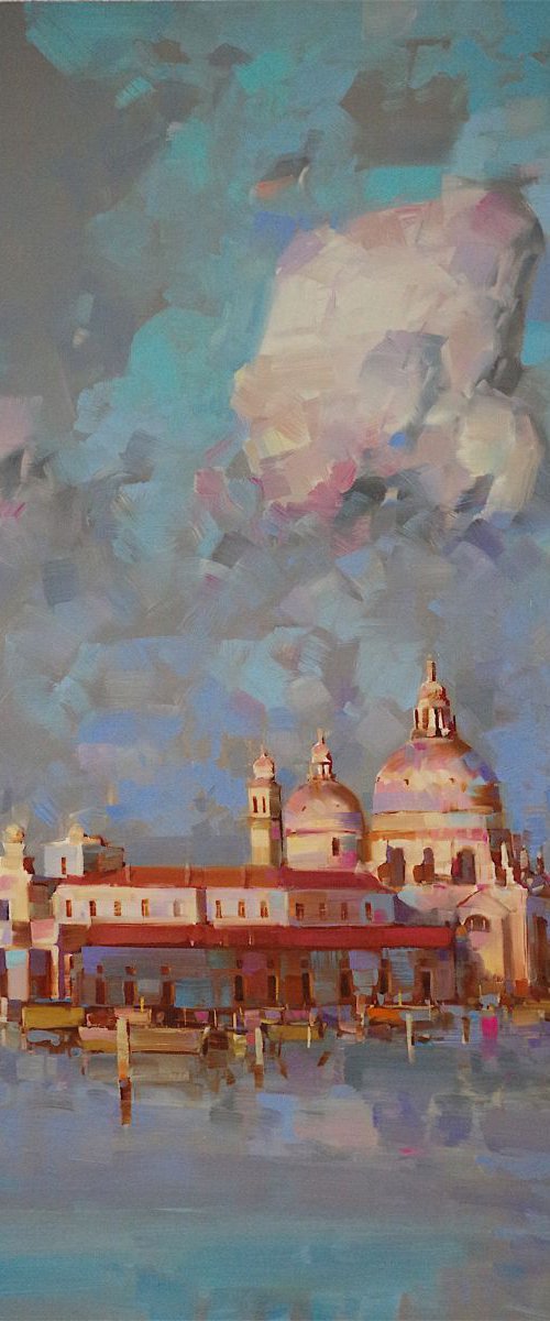 Venice in Gold Original oil painting  Handmade artwork One of a kind Large Size by Vahe Yeremyan