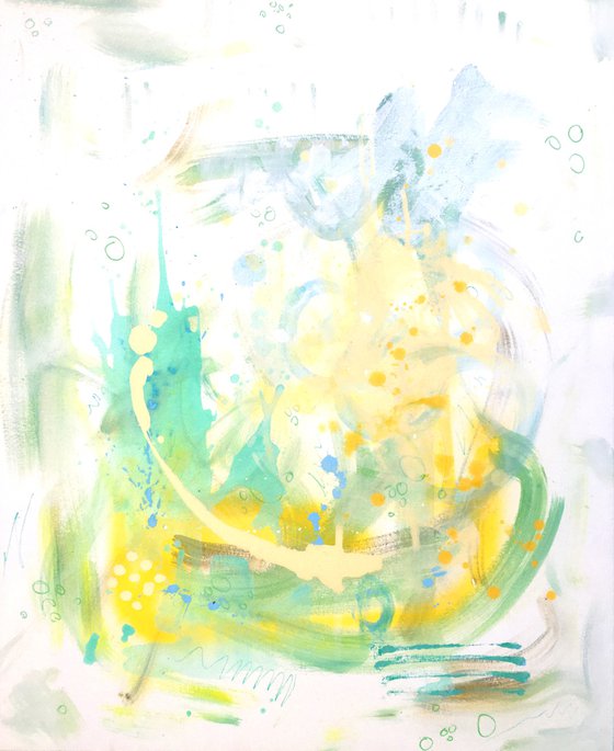 Ephemeral abstract painting: "Cellular Life Journey"