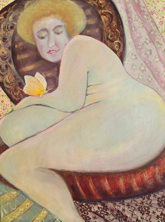 Woman with butterfly