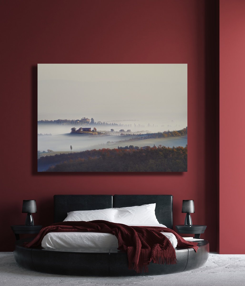 Photorealistic Landscape Photograph By Pavel Oskin, 66 X 43", The Smooth Fall, Original Artwork