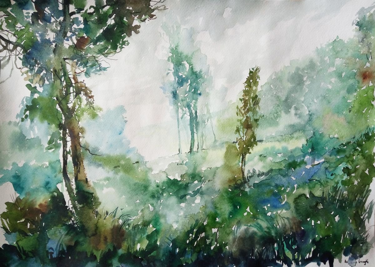 Watercolor landscape by Artem Grunyka by Artem Grunyka
