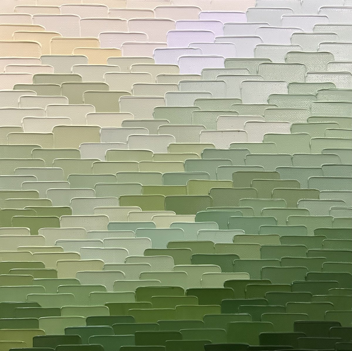 Organic Landscape Oil Painting By Meredith B. Studios, 12 X 12", Morning Meadow, Original Artwork