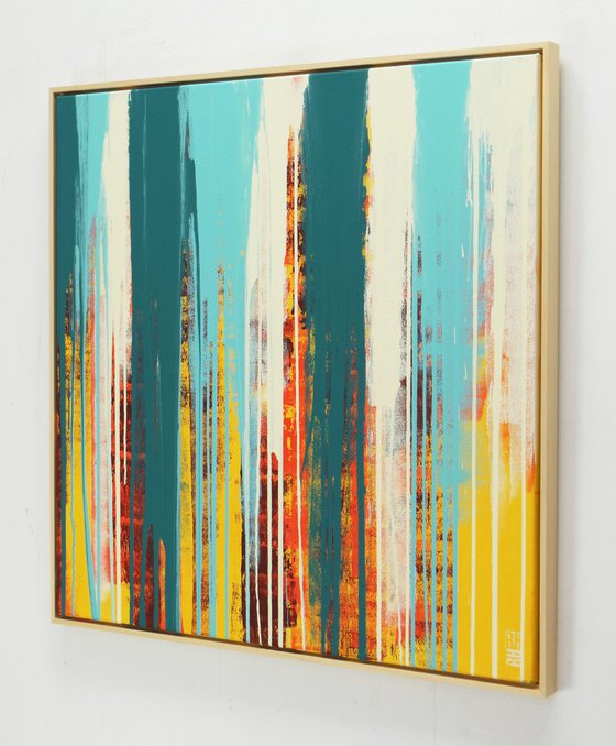 Tip Top Drips - Incl. Wooden Frame - 95 x 95 cm - Ronald Hunter 19J