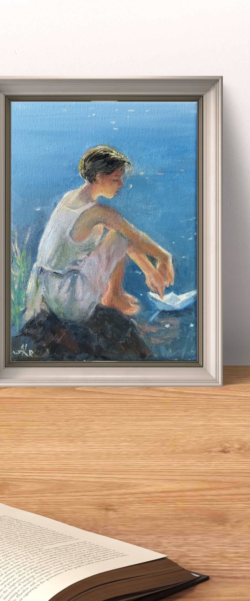 A Quiet Moment by the Sea by Ann Krasikova