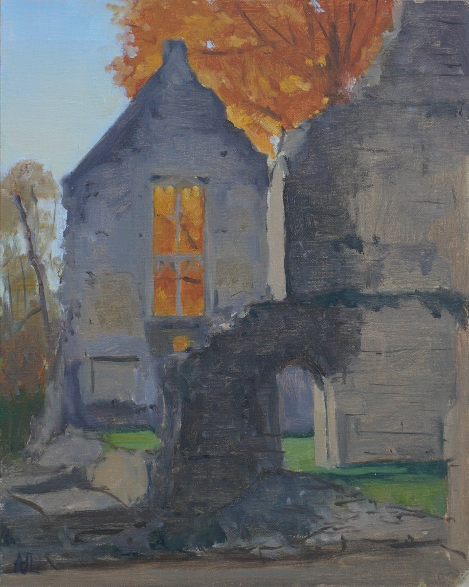Autumn, Minster Lovell Hall By Alex James Long, 9 X 12, Artwork For Sale On Artfinder