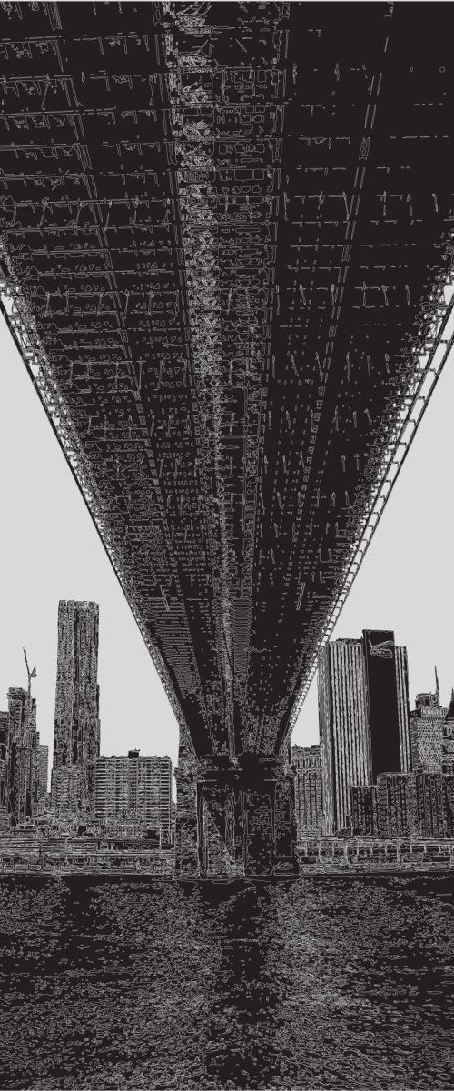Brooklyn Bridge 3 NY B&W by Keith Dodd