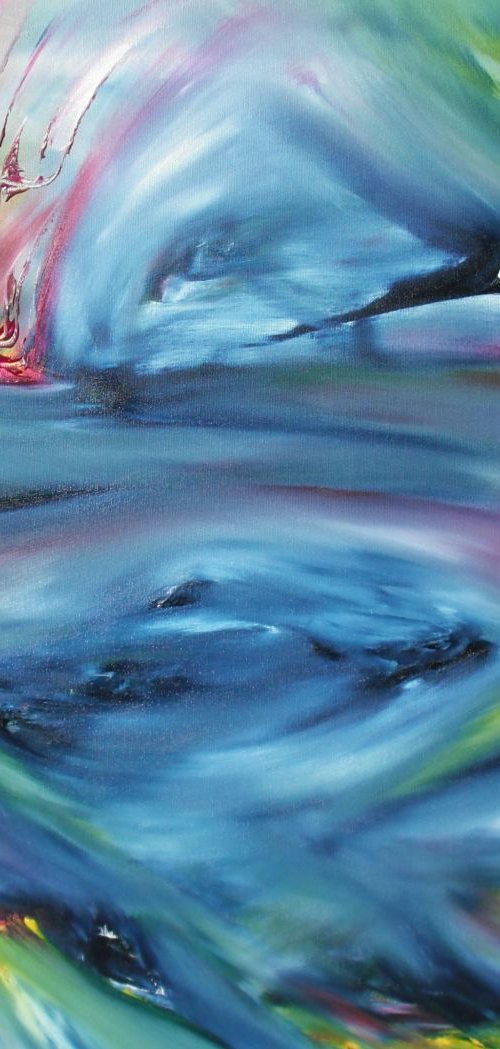 Voyajeur - 80x70 cm, Original abstract painting, oil on canvas by Davide De Palma