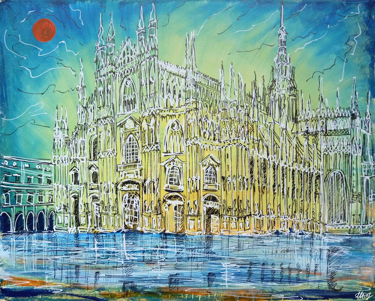 Milan Cathedral Acrylic painting by Laura Hol Artfinder