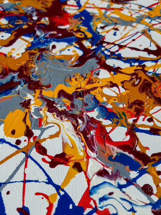 Ruza N-22 (H)80x(W)60x(D)3.5 cm. Jackson Pollock Style Abstract Painting