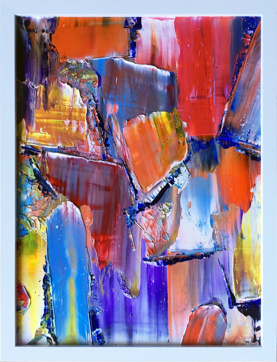 Expressive Abstract Oil Painting By Preston M. Smith (Pms), 13 X 17", "Smear Campaign", Original Artwork