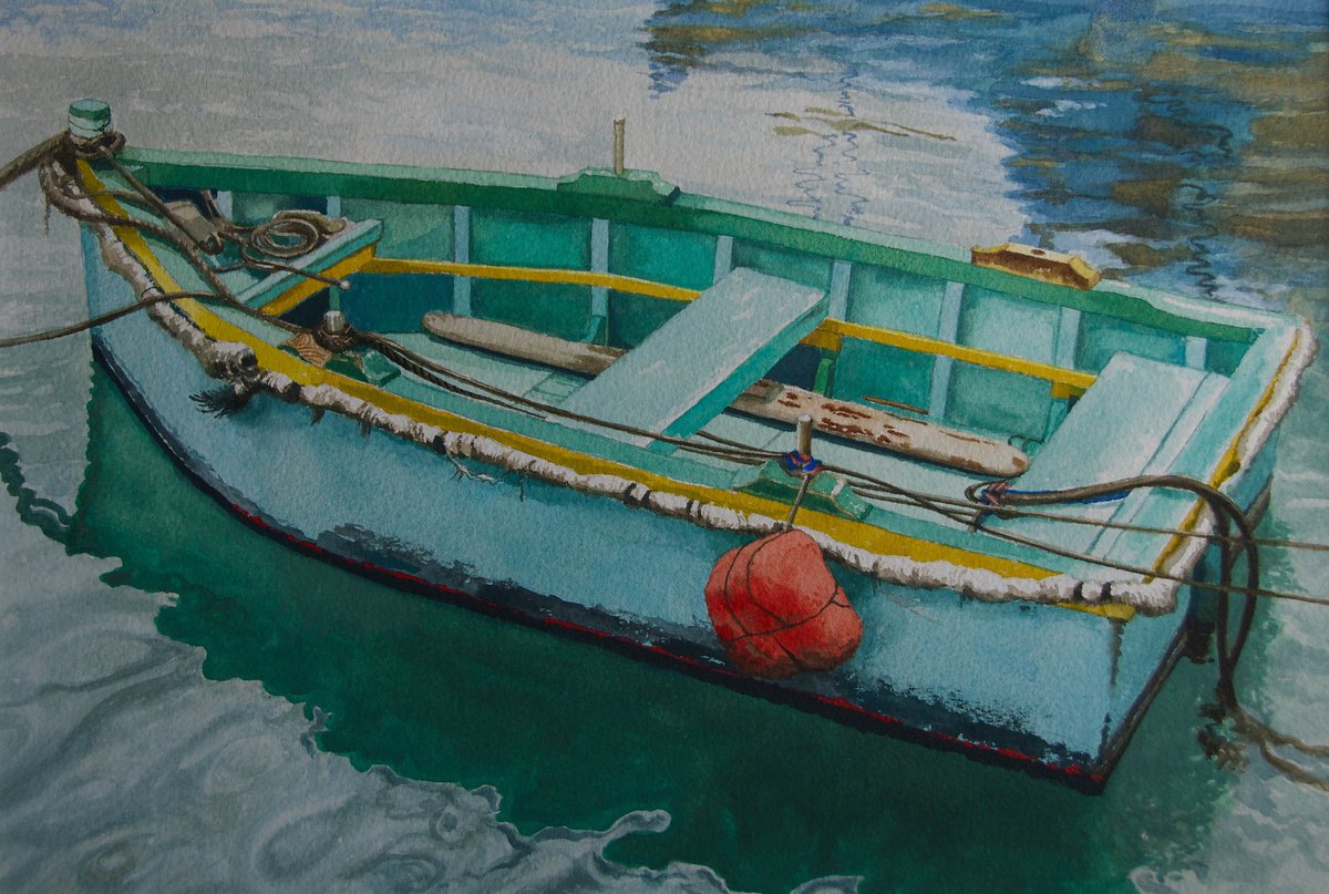 Turquoise Boat, Malta by Sue Cook