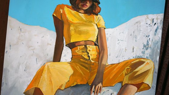 "Girl in a yellow suit" Painting by Anastasia Balabina