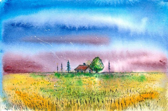 FIELD, SKY AND HOUSE - 1