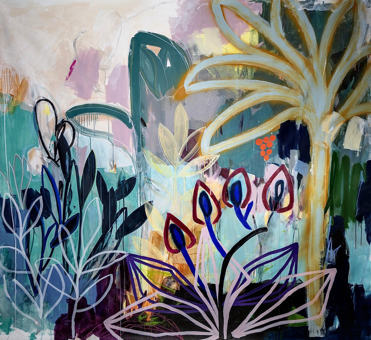 Abstract Acrylic Painting By Tanya Lytko, 83 X 78", - Exit - ?, Original Artwork