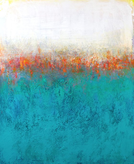 Turquoise Red 24x30 inches