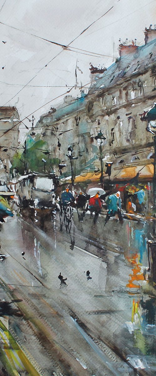Raining at Arc du Triomphe by Maximo Damico