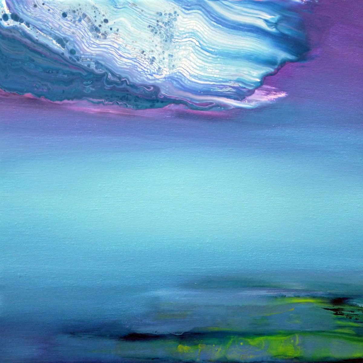 Abstract Landscape Oil Painting By Jacob Jugashvili, 12 X 12, Tuesday Evening Ix, Original Artwork