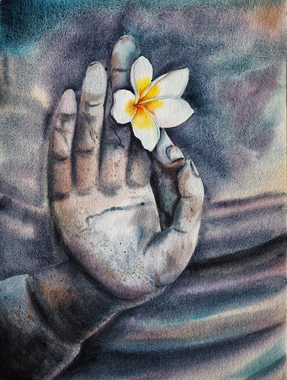 Diptych "We are all is flowers in buddha's hands" (2 artwork)