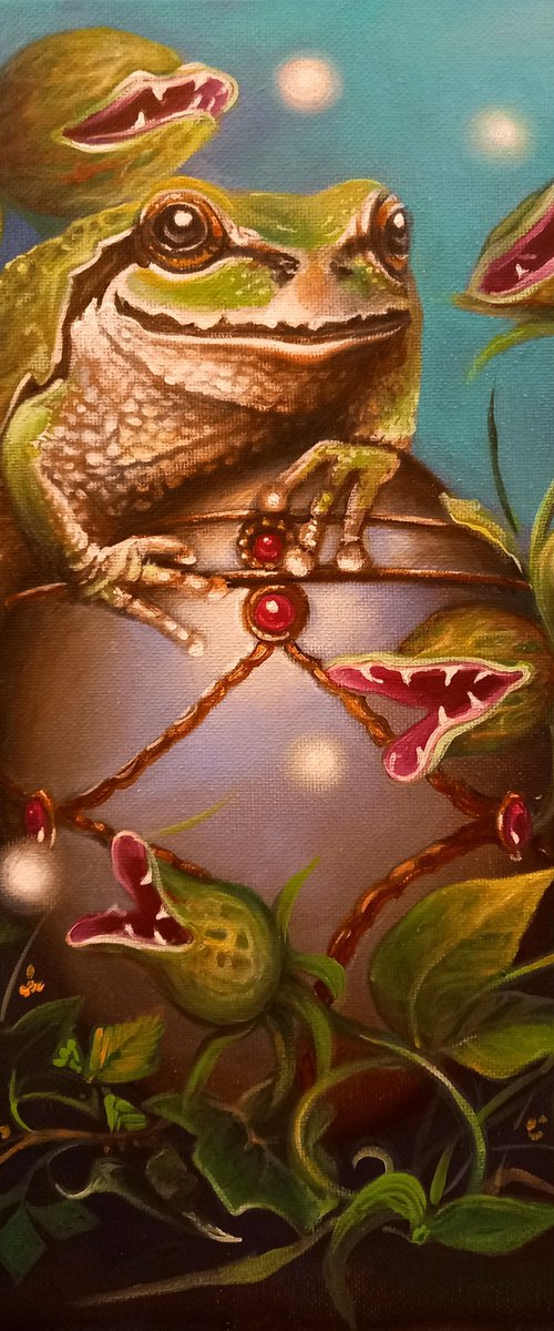 Do not eat fairies ! - Original acrylic on canvas - 24 x 33 cm /9.5 x 13 inches by Valentina Toma' aka Zoe Chigi