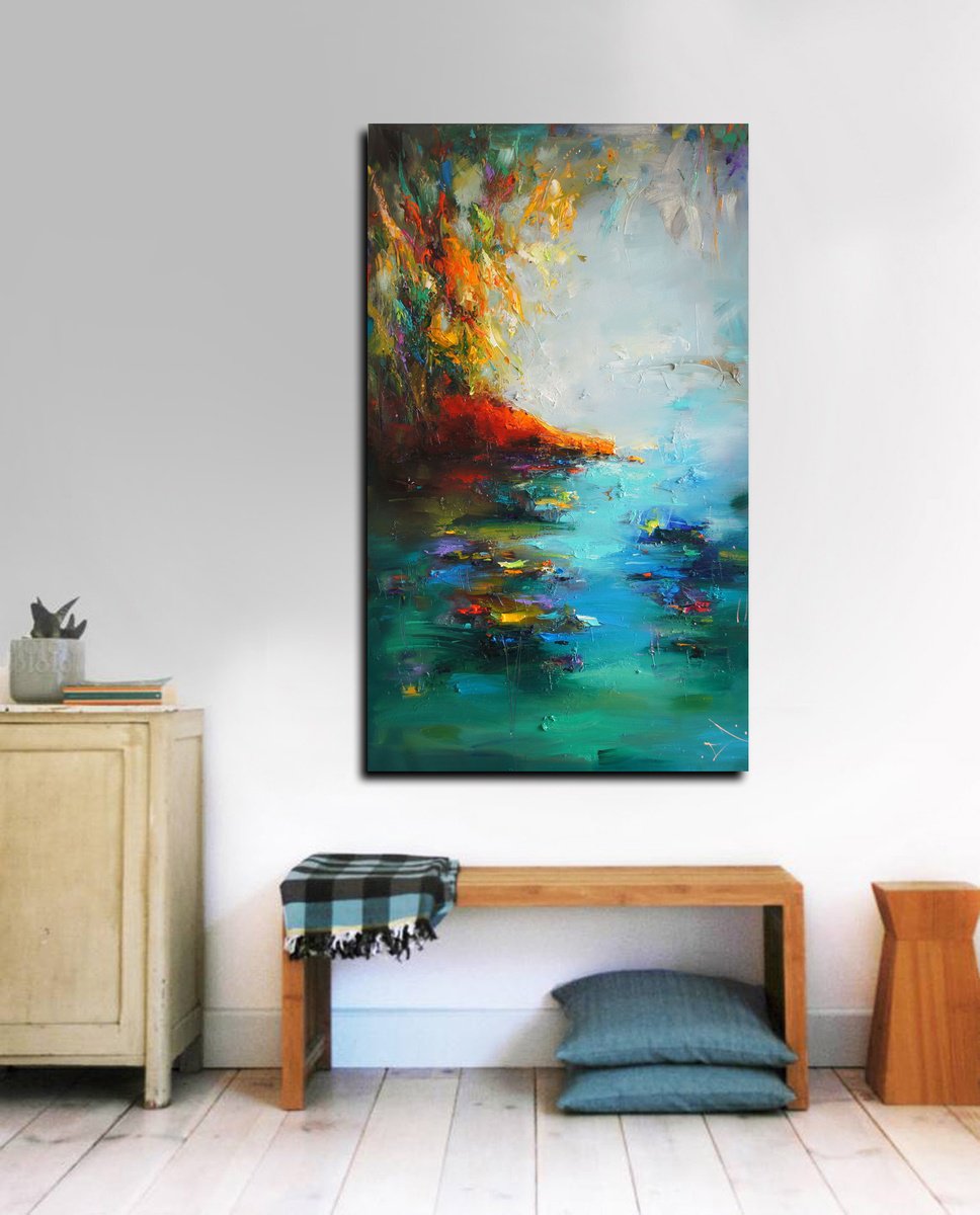 Expressive Oil Painting , Dream Coasts By Stanislav Lazarov, 39 X 67, Artwork For Sale On Artfinder