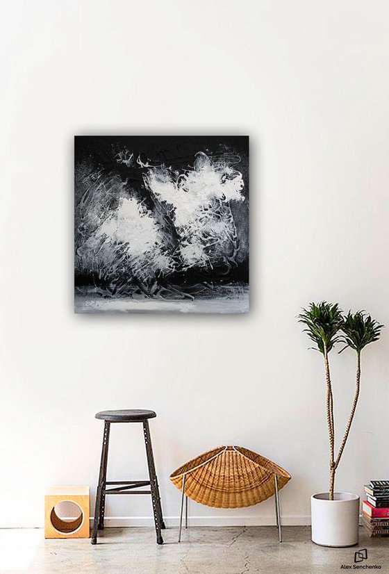 Black and White Abstract Painting  / Saga N74