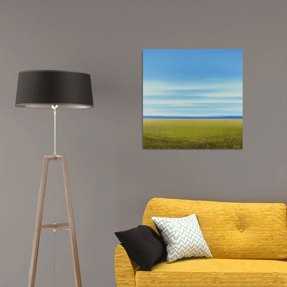 Grassy Field - Blue Sky Contemporary Landscape