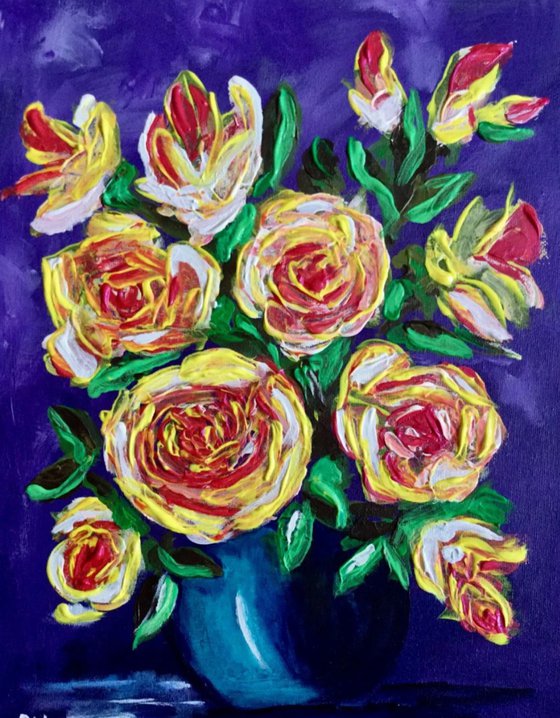 Roses  in a vase.