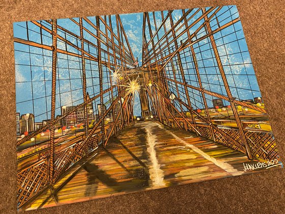 Brooklyn Bridge - Original on canvas board