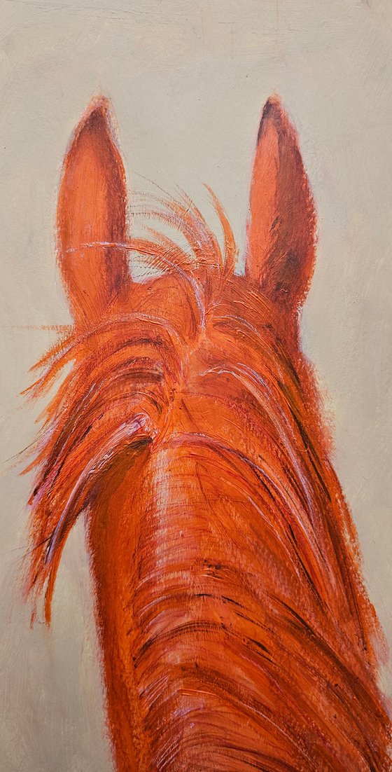 Orange chestnut horse neck mane ears