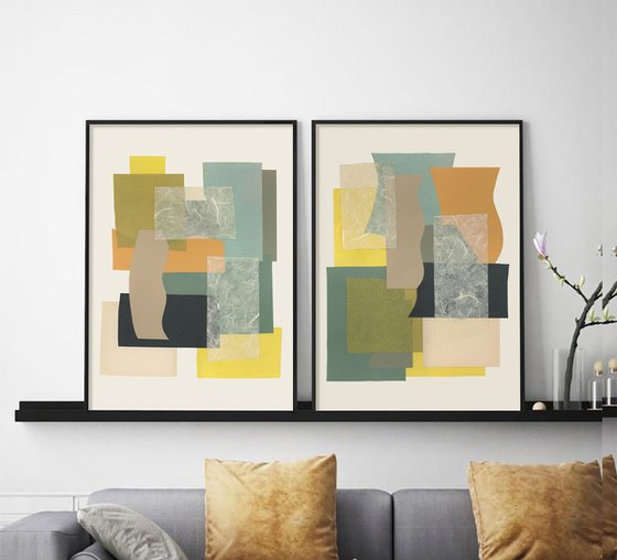 Abstract geometric collage set