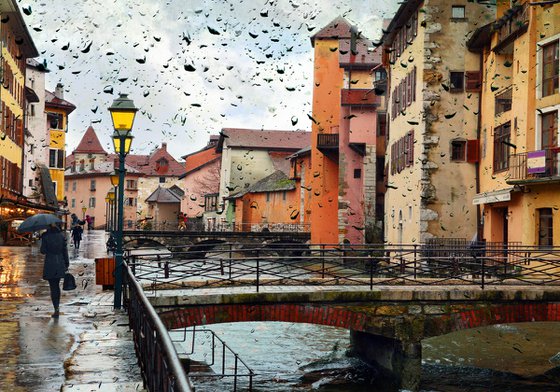 " Evening rain. Annecy. France " Limited Edition 1 / 15