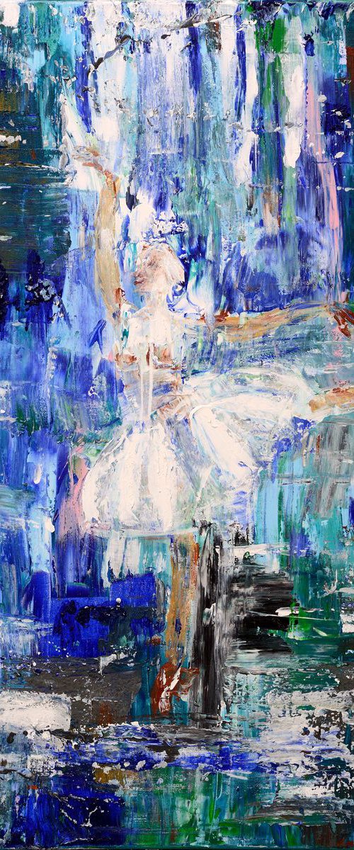 BALLET - LE LAC DES CYGNES   - 70 x 100 cm  painting - by Oswin Gesselli by Oswin Gesselli
