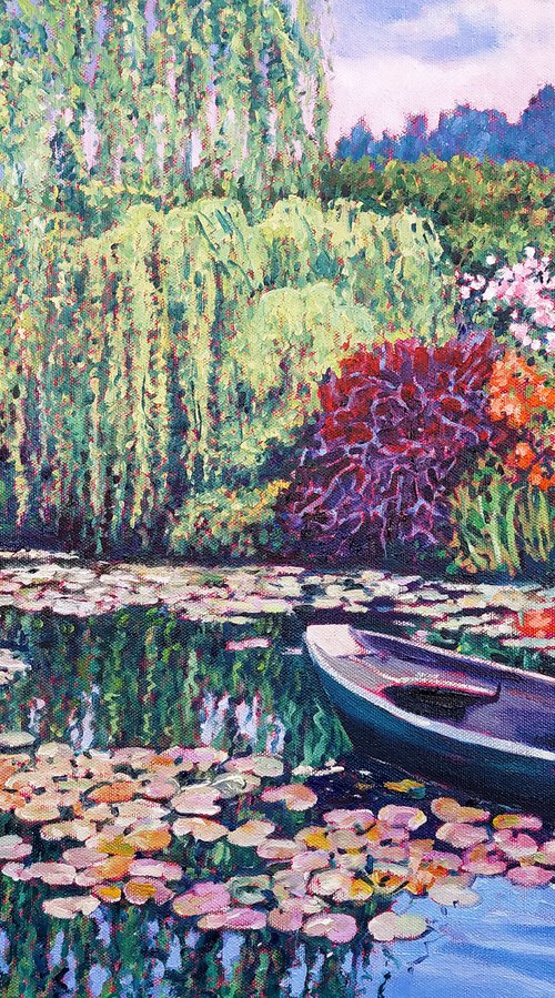 Monet's Water Garden and Boat by Zoe Elizabeth Norman