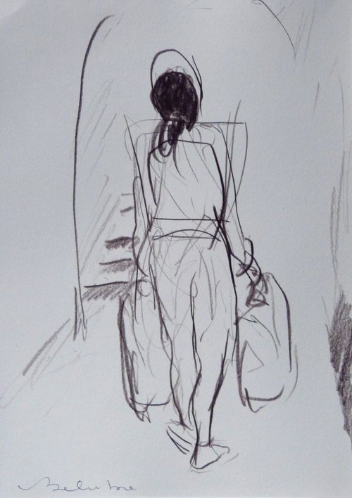 Montmartre 1, pencil sketch 29x21 cm by Frederic Belaubre