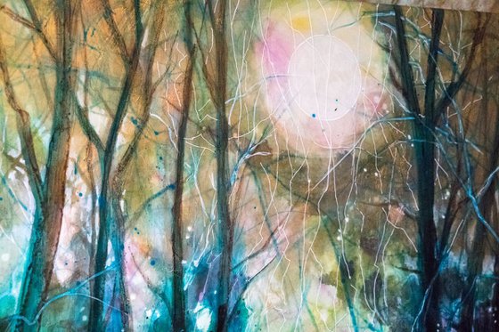 Enchanting Forest, mixed media on canvas, 60x60 cm