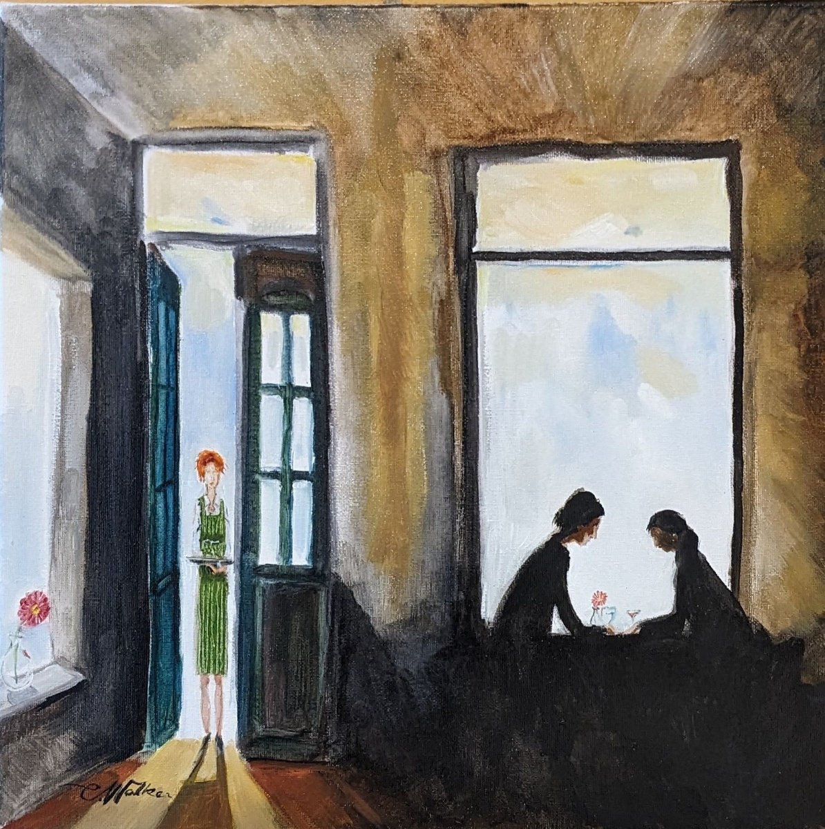 Portrait Oil Painting By Chris Walker, 16 X 16, Midsummer