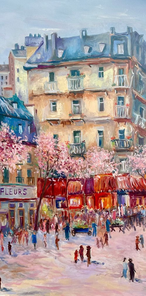 Paris Street oil painting by Leo Khomich