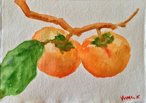 Kaki - persimmons by Yumi Kudo