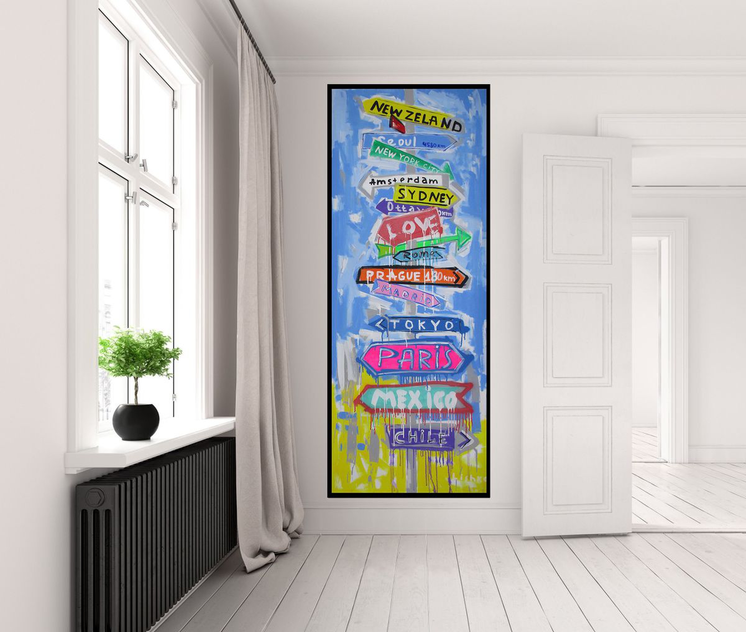 Road Signs Large Canvas 180 X 70 Cm 70 86 H 27 Artfinder