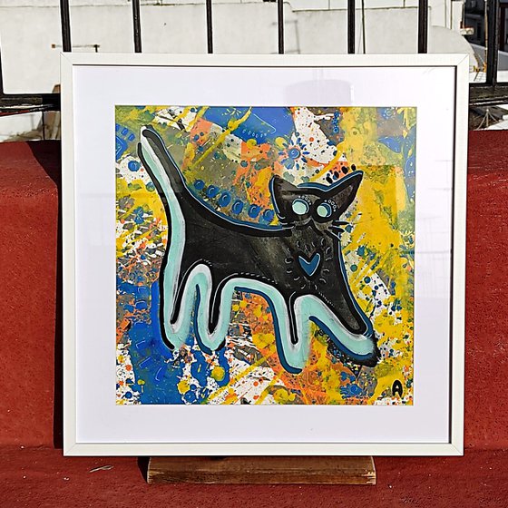 BLACK CAT 50x50cm