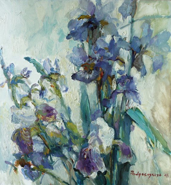 Blue irises.