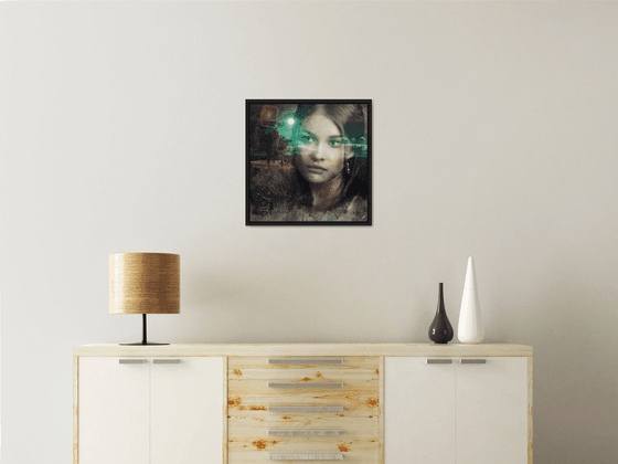 THE ILLUSION OF LIFE | Digital Painting printed on Alu-Dibond with Black wood frame | Unique Artwork | 2019 | Simone Morana Cyla | 50 x 50 cm | Art Gallery Quality |