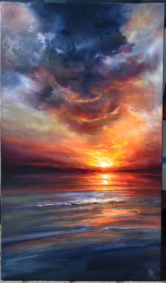 " Light up the Dark "....Large painting (W 70 x H 120 cm)